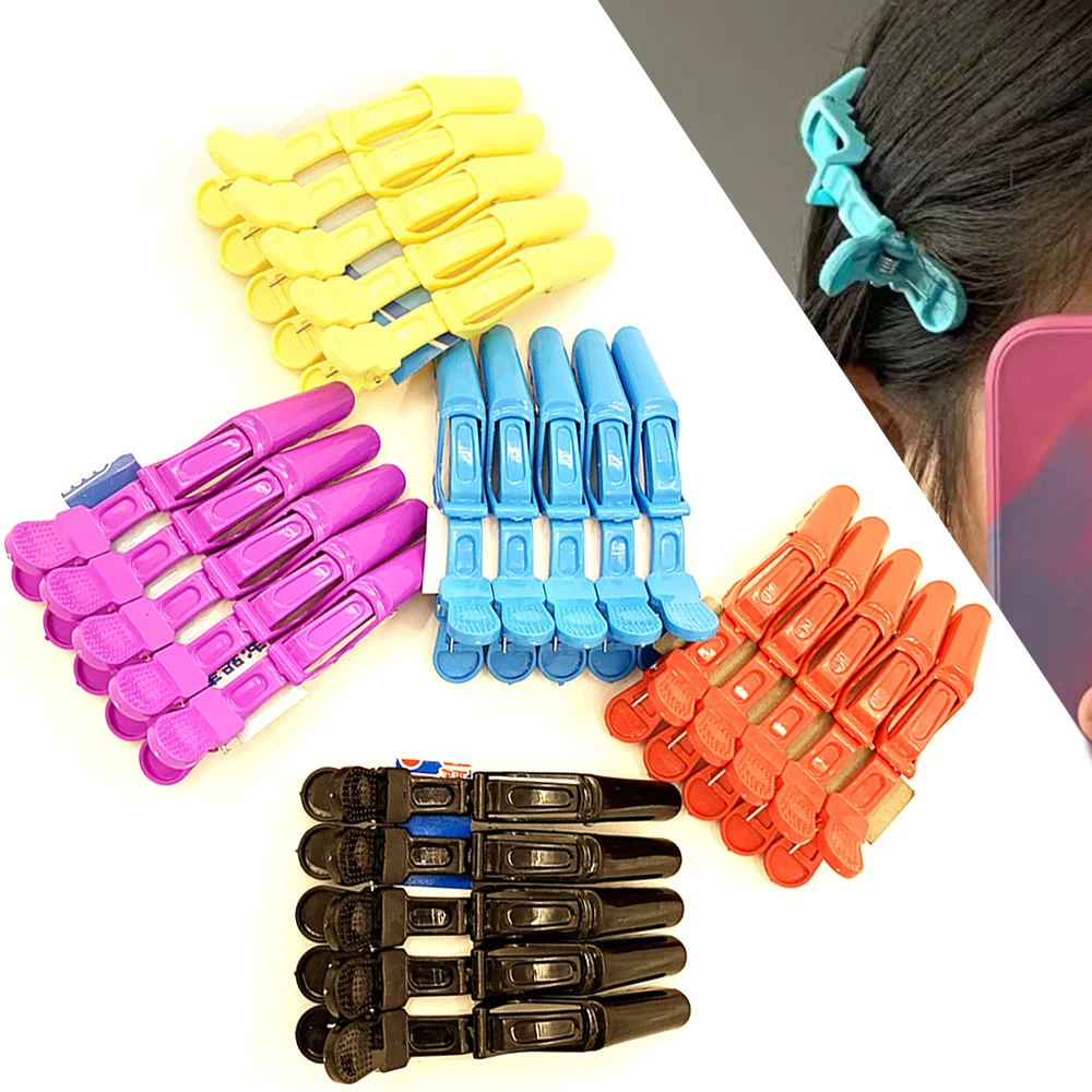 5Pcs Alligator Haar Clips Pro Barber Friseur Schellen Klaue Haar Schnitte Clip Krokodil Haarnadeln Salon Styling Zubehör