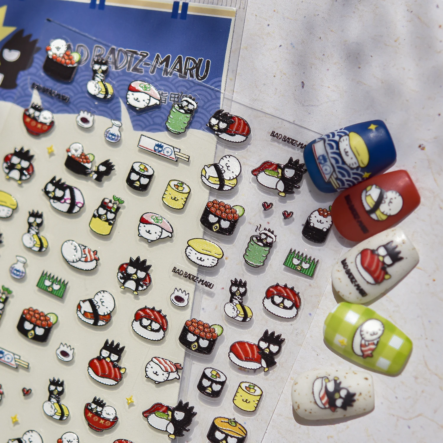 1PCS Cute Street Sanrio Character Nail Stickers Mixed Pattern Nail Supplies Easy-Remove Durable Daily-Wear Girly Stickers