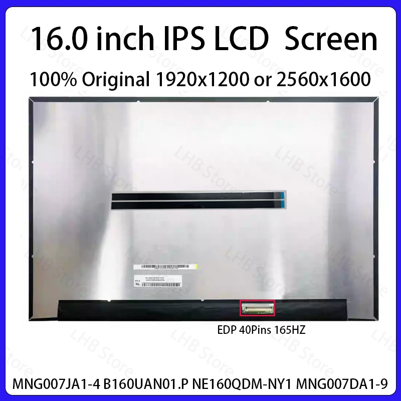 

16" LCD Screen MNG007JA1-4 B160UAN01.P NE160QDM-NY1 MNG007DA1-9 For Lenovo IdeaPad Gaming 3 16IAH7 3 16ARH7 Display Matrix Panel
