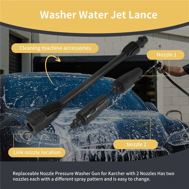 Easy Use High Pressure Spray Lance For Karcher K2-K7, Adjustable Spray Nozzle Pressure Washer Accessory