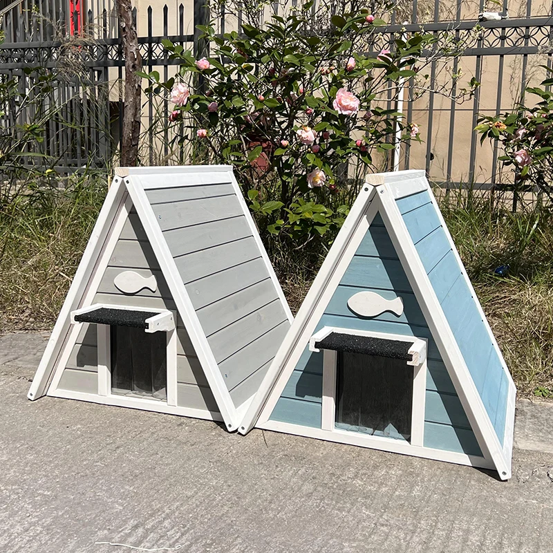 The product can be customized.Stray cat house solid wood outdoor rain-proof, cold-proof and warm-keeping