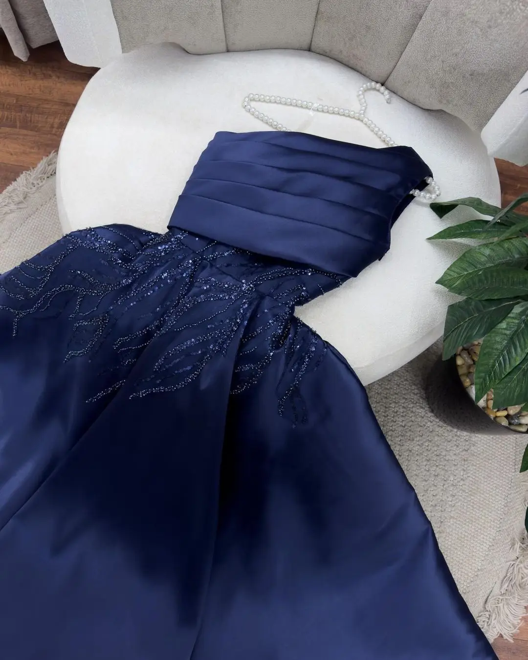 Customized One Shoulder Prom Dresses Sleeveless Pleated Beadings Floor Length Party Gowns Evening Dresses image 6