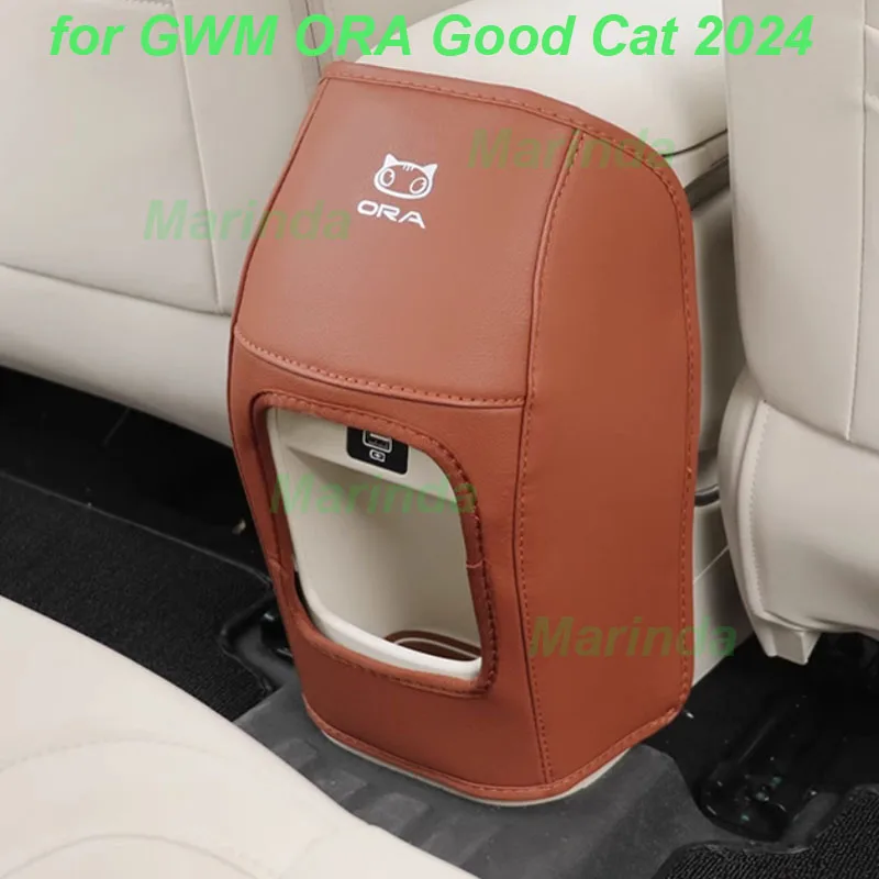 

Car Rear Row Anti-kick Covers for GWM ORA Good Cat 2024 Rear Air Conditioning Outlet Protective Leather Pad Interior Accessories