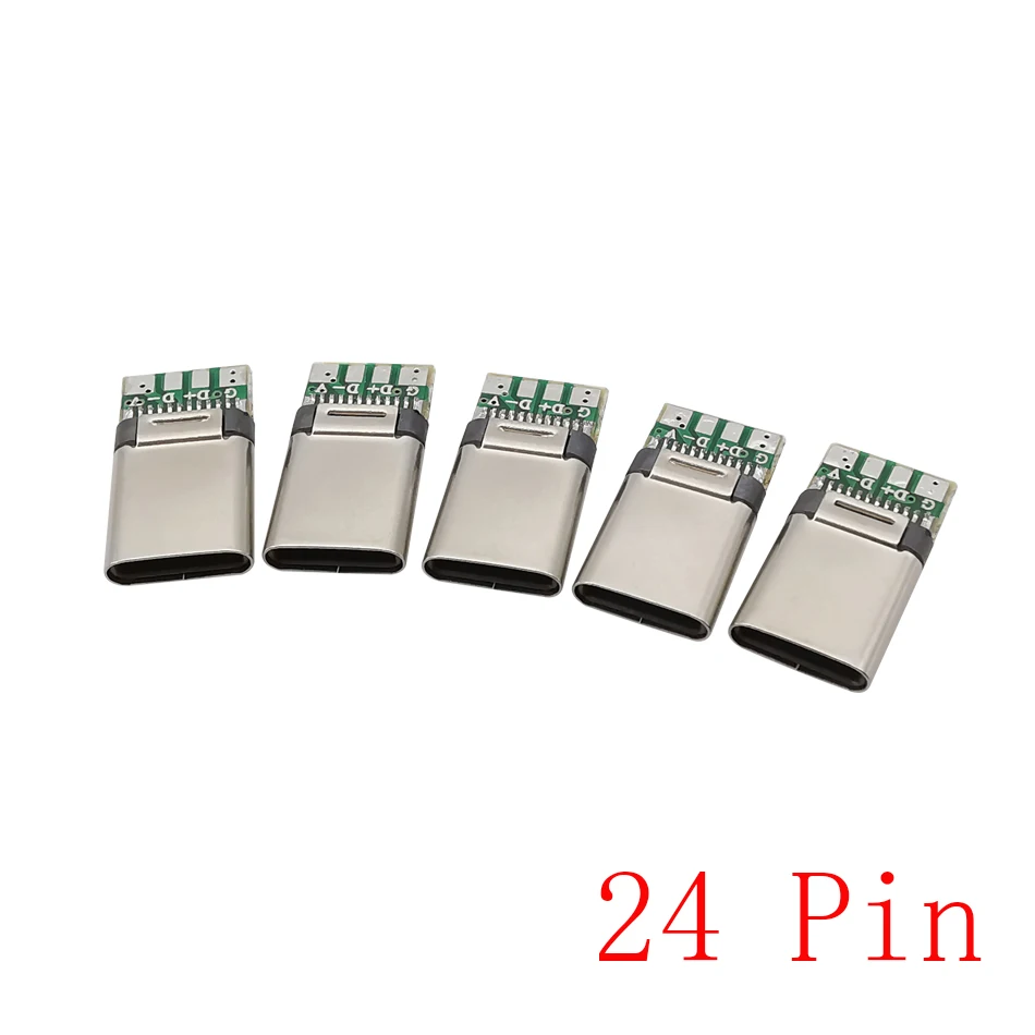 5/10/20Pcs Type-C USB 3.1 Male Plug DIY Solder Adapter 24 Pin Type C Plugs PCB Board Solder Connector Socket