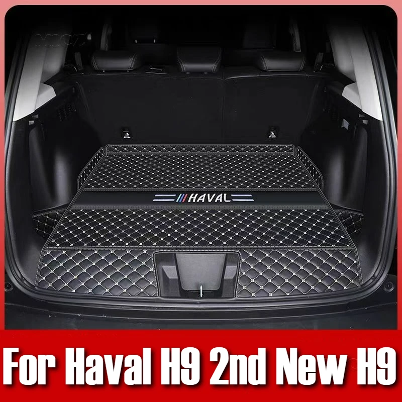 

For Haval H9 2nd 2024 2025 New H9 Trunk Protection PU Leather Mat Cover Waterproof Cargo Liner Boot Carpets Car Accessories