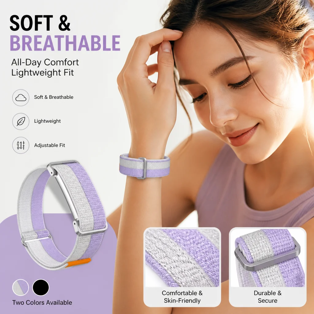 For Google Fitbit Air Band Nylon Loop Strap Metal Case Sport Replacement Wristband Hook Loop Fitness Tracker Accessories