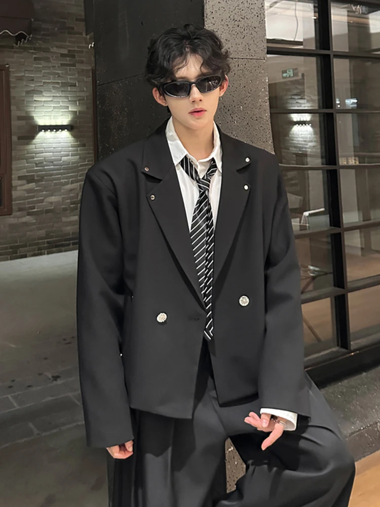 

Cleanfit ort oulder Pad Костюм Jaet Rivet Design Casual Hairst Briti Sle Мужская мода Легкий длинный све