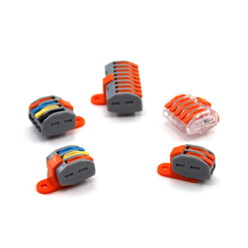 30/50/100PCS Wire Cable Electrical Connectors 222 Mini Fast Universal Compact Conductor Wiring Push in Terminal Block 2-8 Pin