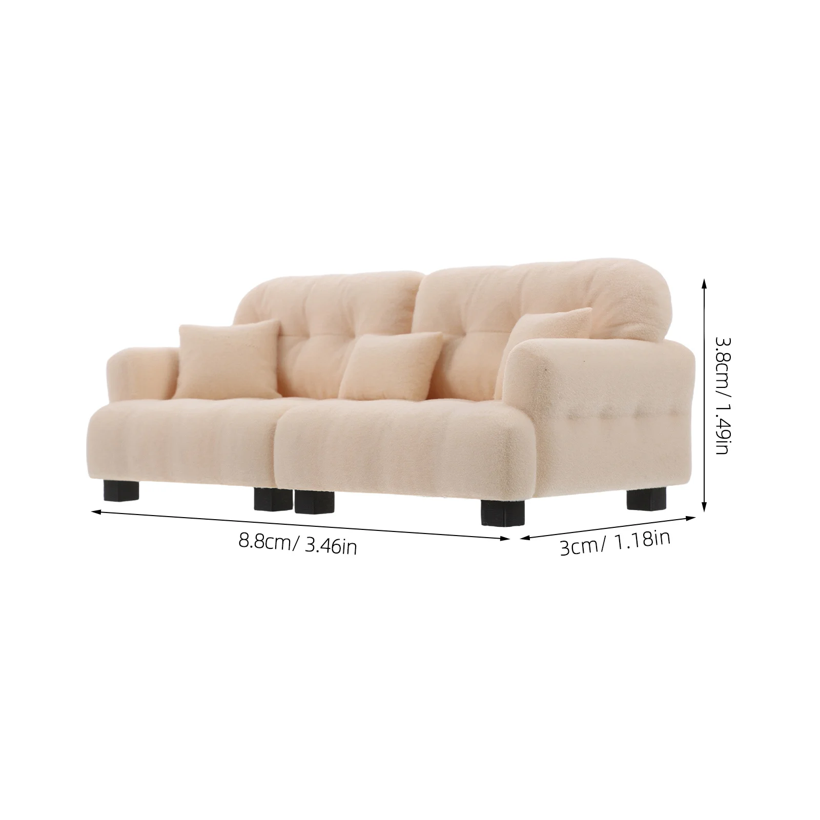 โซฟาจิ๋ว สเกล 1:25 เฟอร์นิเจอร์ขนาดกะทัดรัดมีสไตล์สำหรับพื้นที่อยู่อาศัยในบ้านตุ๊กตา - เพิ่มความสมจริงสำหรับการตกแต่งบ้านและการใช้งานแบบอินเทอร์แอคทีฟ