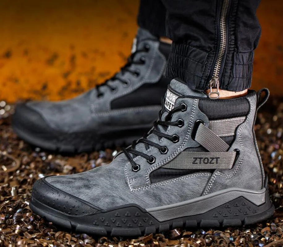 Safety protective shoes anti-smash anti-stabbing safety shoes thick-soled fashion breathable non-slip non-tired feet work shoes