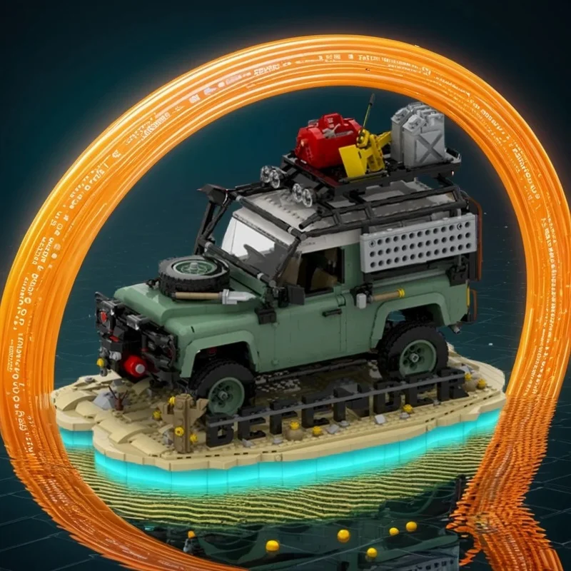 638pcs MOC Display - Landed Rovers Classic Defender 90 Icons Model Building Blocks DIY Idea Brick Education Collection Assemble