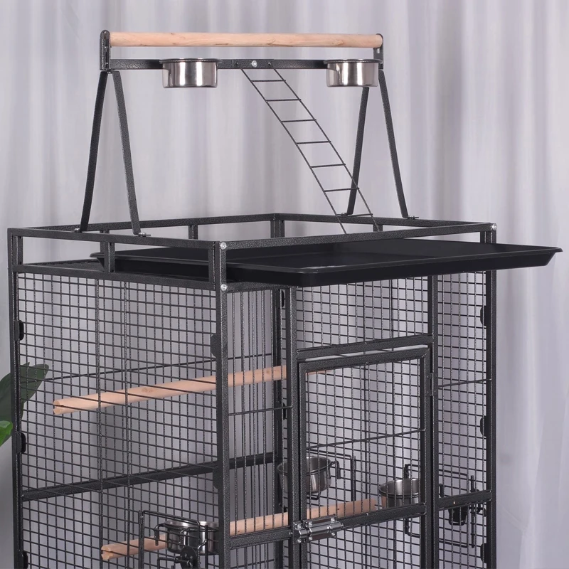 قفص العصافير الكبير قفص الببغاء قفص حديدي كبير فاخر قفص معدني للطيور آلة رمادية فاجرا الراهب قفص فينيكس أسود فيلا #3