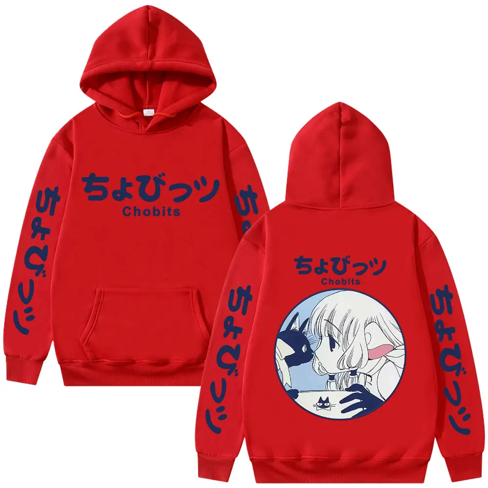 أنيمي Chobits هوديي الخريف الشتاء الرجال النساء Kawaii الكرتون طويلة الأكمام البلوز للجنسين عادية القطن Vintage البلوز هوديس