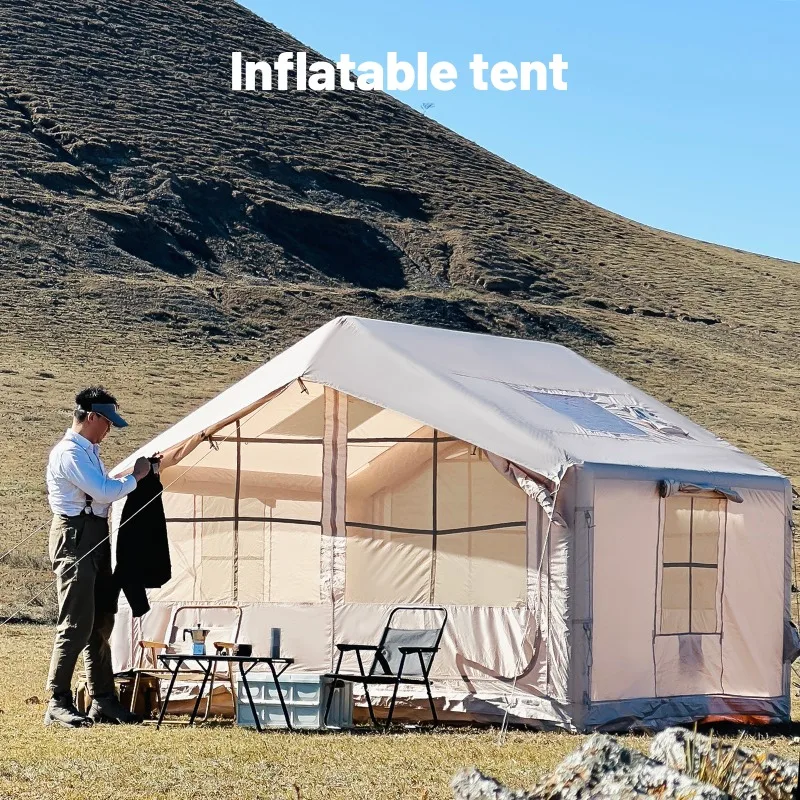 

Outdoor Inflatable Tent for Camping Extra Large Glamping Tent Blow Up Tent Easy Setup 4 Season Windproof Tent Waterproof Tents