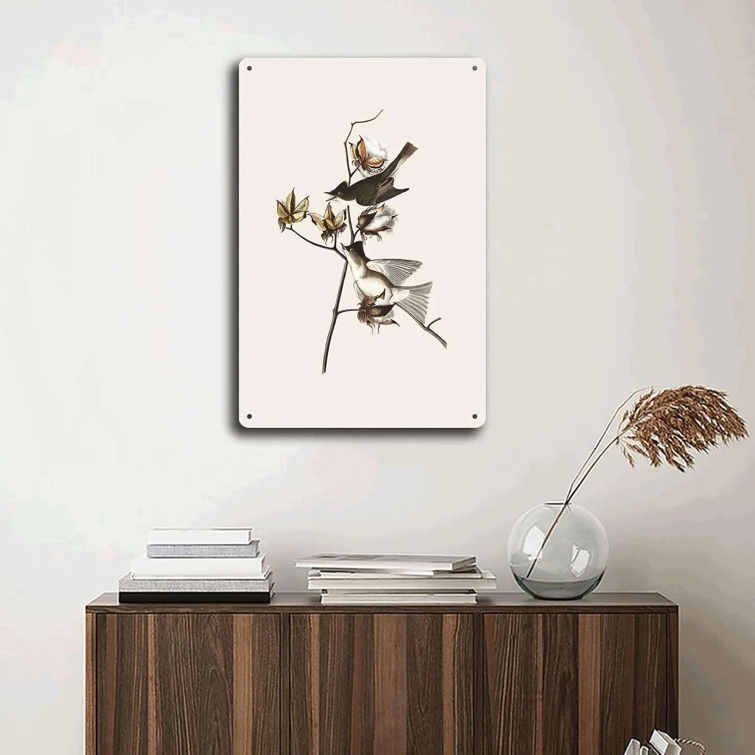 Metal Aluminum Signs Eastern Phoebe Vintage Style Audubon Birds Of America Bedroom and Bathroom Wall Decoration 8x12inch Tin Sig