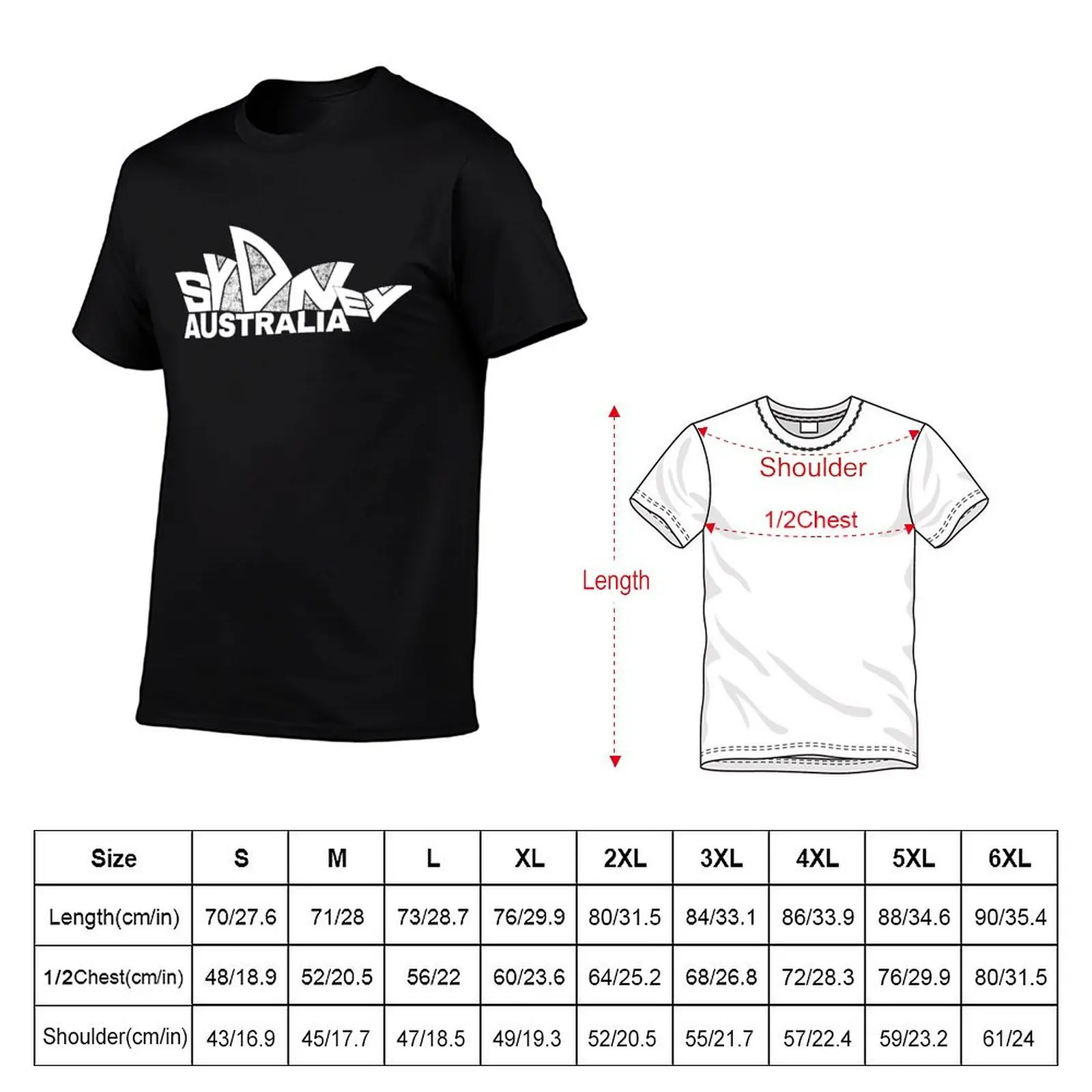 Sydney Souvenir Opera House Australia typography T-Shirt funny costumes tees vintage t shirts anime shirts men