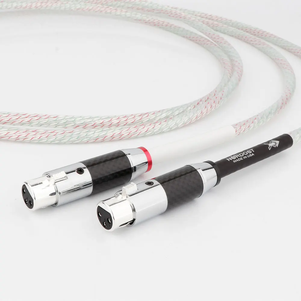 Pair Nordost Valhalla 7N OCC XLR Balanced Wire XLR Plug Male to Female Audio Balanced Cord Interconnect Cable With Carbon Fiber