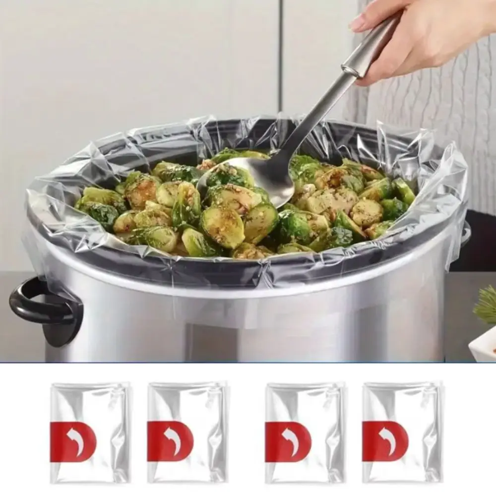 Forro de olla de cocción lenta de mezcla de nailon, resistente al calor con lazo, bolsa para hornear pavo, gran capacidad, reutilizable, para horno y pollo, 10 Uds.