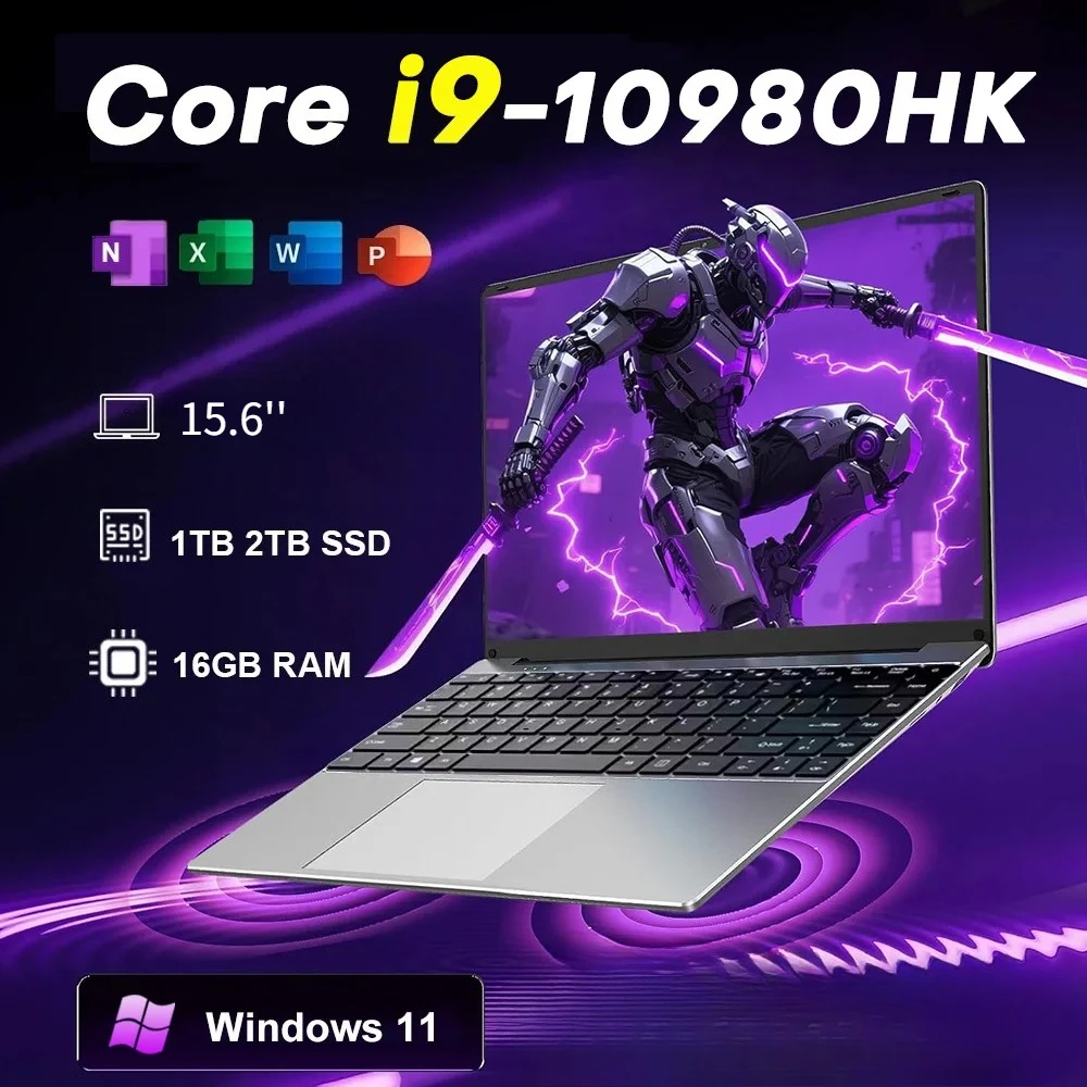 Portable Notebook Windows 11 15.6 inch Gaming Computer PC Gamer Intel Core i9-10980HK16GB RAM 1TB 2TB SSD Office Study Laptops
