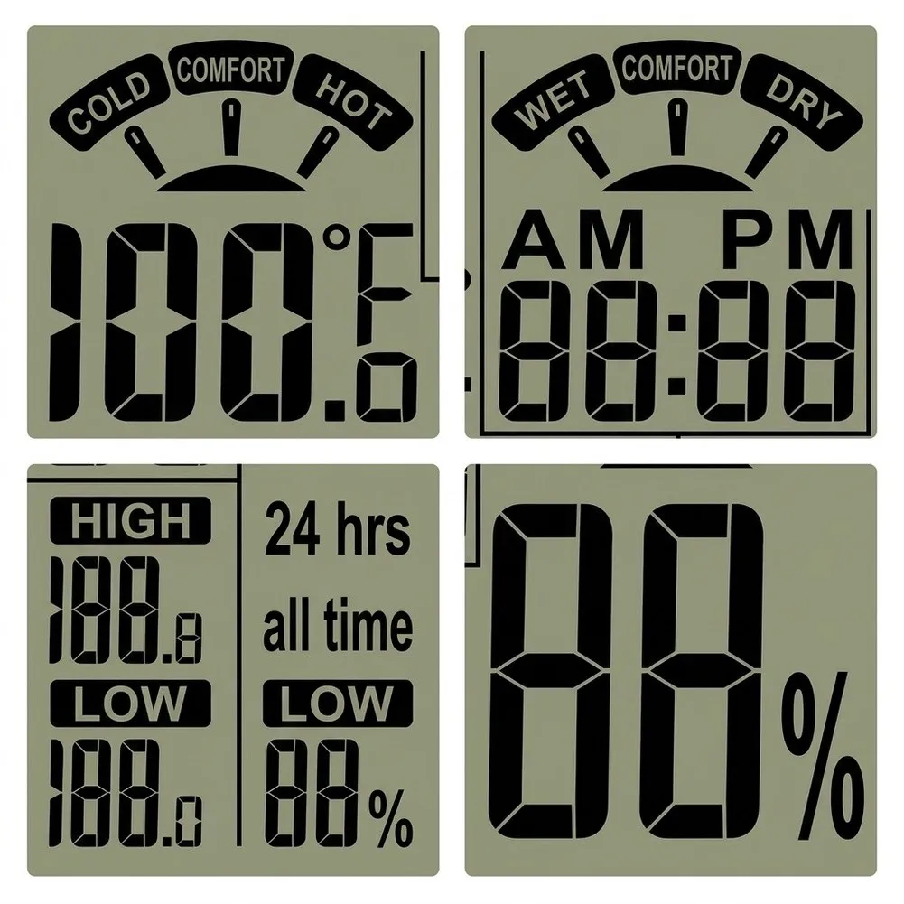 Digital Thermometer Hygrometer HT680 Large Display Real Time Monitoring For Max Min Record For Home Office Wall Desktop Climate