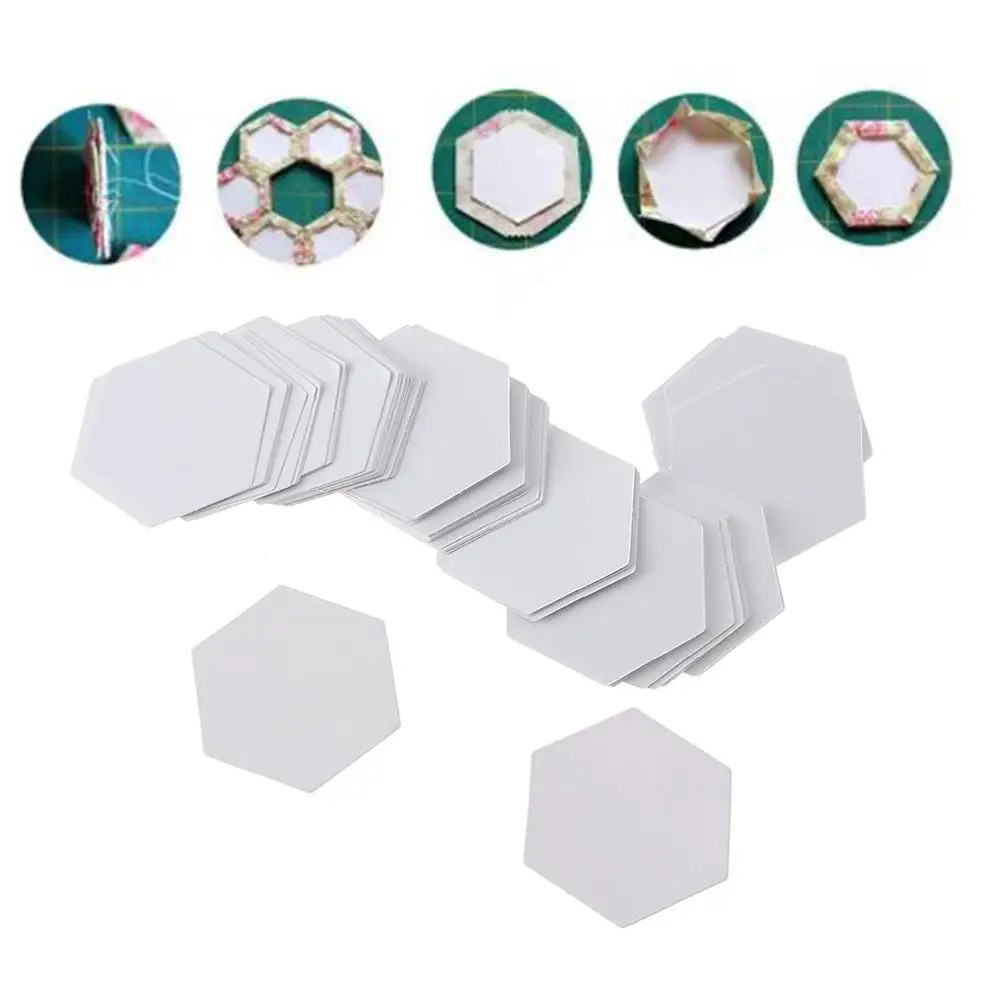 100PCS Sewing Accessories Handmade Craft Garment Fabric Quilting Patchwork Paper Hexagon Templates