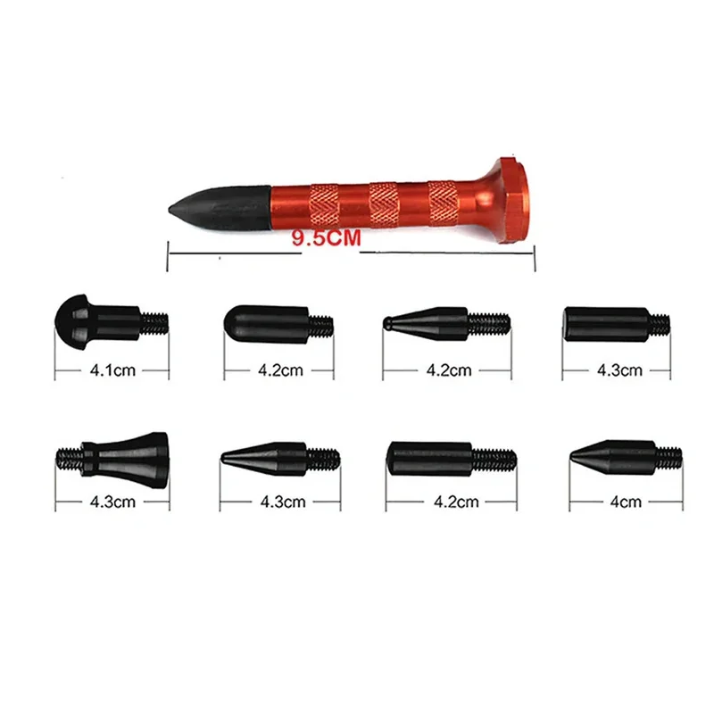 DIY Auto Paintless Dent Repair Kit Dent Hammer โลหะแตะลงปากกา 9 หัวเคล็ดลับ Dent Removal เครื่องมือสําหรับรถ Hail Damage Repair