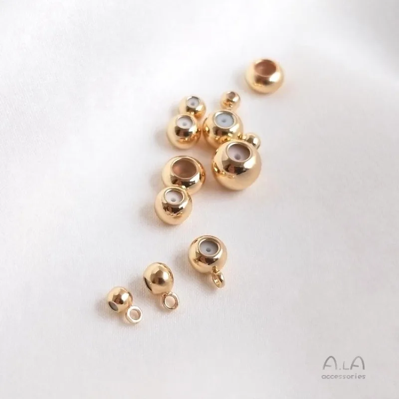 14K Gold Color Ribbon Hanging Silicone Plug Adjustment Bead Chain Positioning Bead Bracelet Abacus Bead Diy Jewelry Accessories