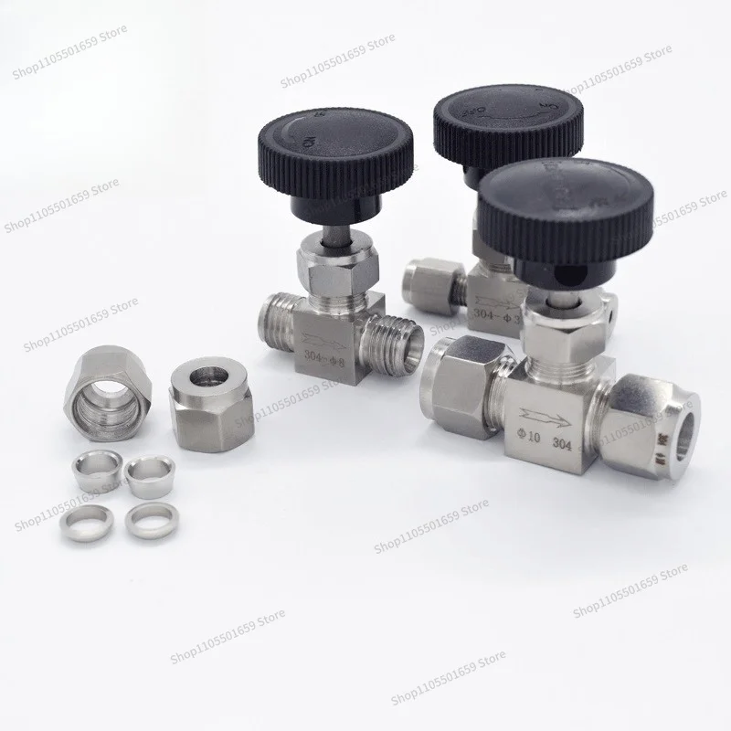 For 304/316 Stainless Steel Cartridge Ball  Needle Valve Double Cartridge, Straight Through Ball Valve Air Source