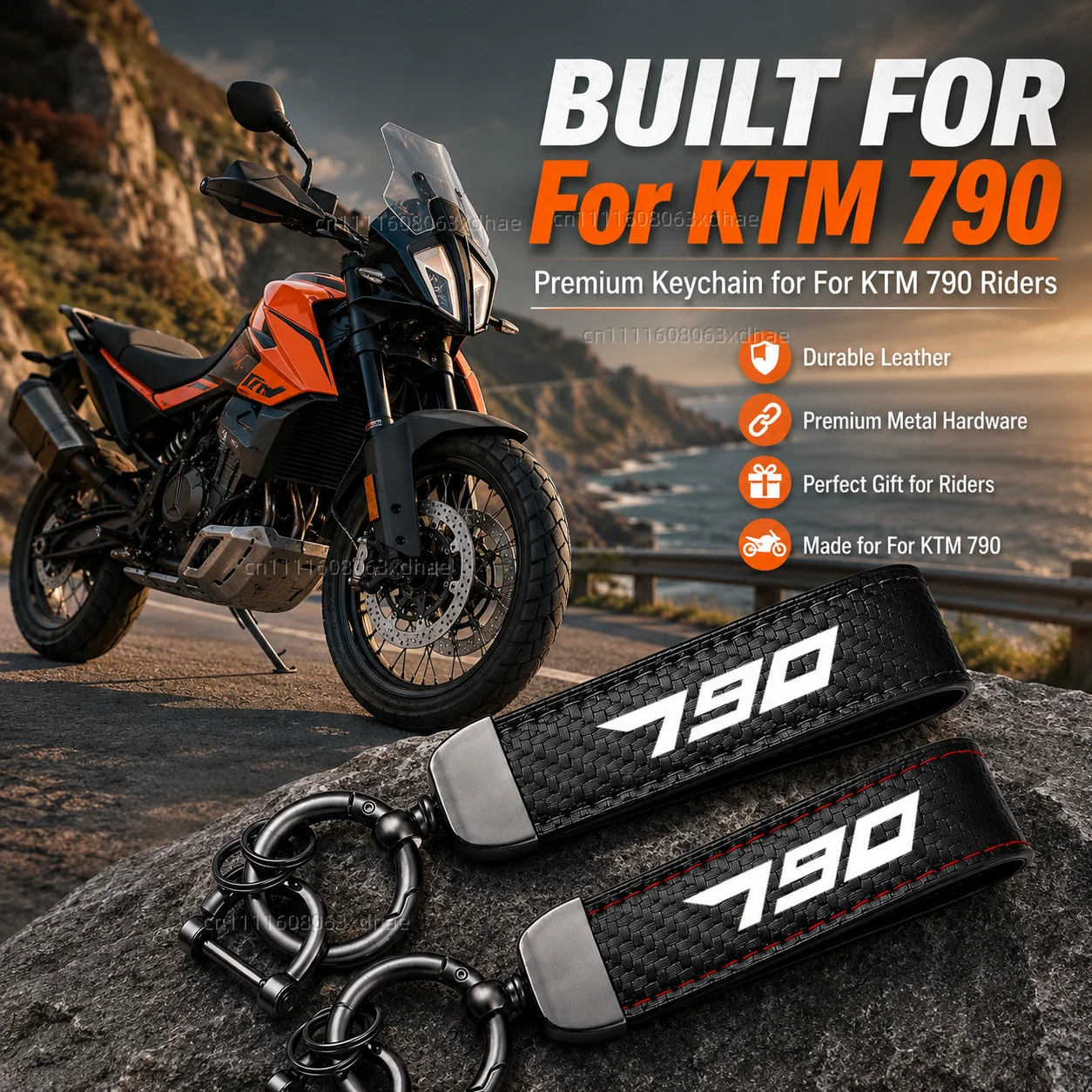 High-Grade Leather Motorcycle Keychain Holder Keyring Accessories For KTM 890 1090 1190 ADVENTURE / R 790 ADVENTURE / S / R Duke