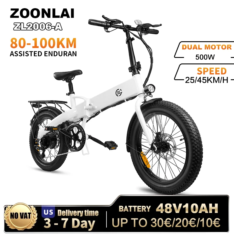 

500W Powerful 20-Inch Fat Tire Folding Electric Bike - 43 Miles Range, 5 Speed Modes, All-Terrain E-Bike for Adults