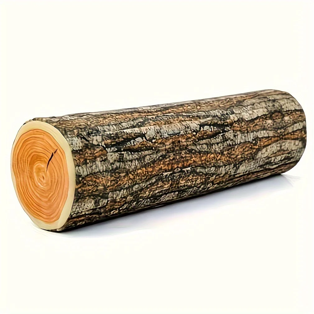 3d Gedrukt Ronde Boom Stronk Gooien Kussenkussen, Thuis Decoratief Log-Vormig Steunkussen Voor Slaapkamer, Woonkamer