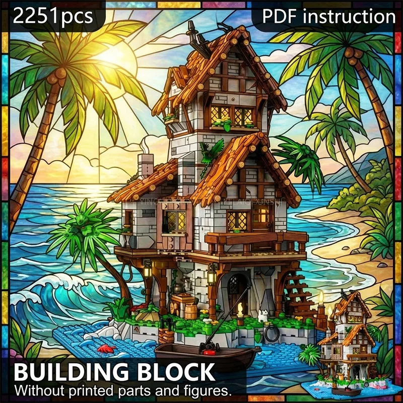 

Набор для сборки креативного конструктора «Отпуск на побережье»: домик на природе, морской пейзаж, строительные блоки, игрушка