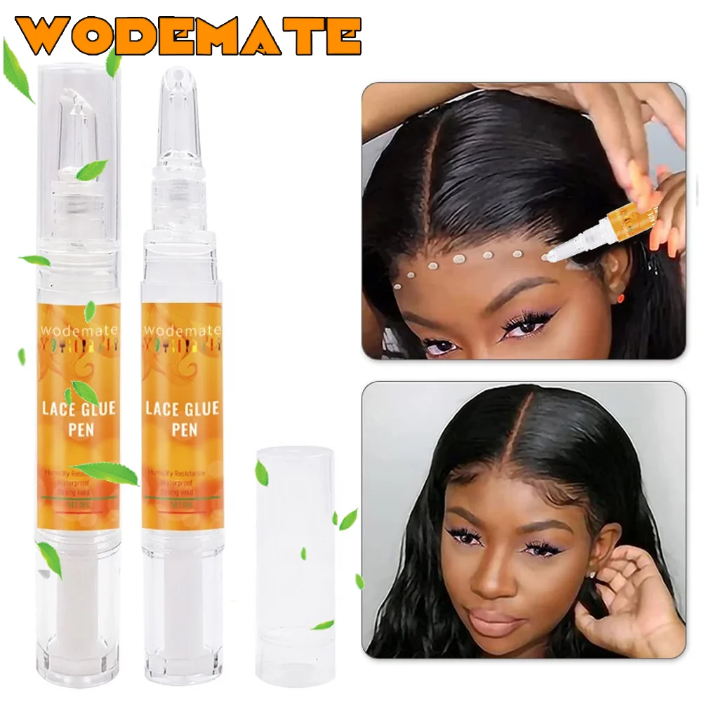 pegamento para pelucas pegamento de pelucas pegamento lace frontal Pegamento de encaje impermeable para peluca, pluma de pegamento Invisible para reemplazo de cabello, pegamento de unión fuerte para tupé, peluquín, 5ml