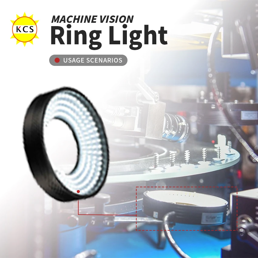 KCS مصدر ضوء مصمم تيار مستمر 24 فولت LED مصباح مصمم على شكل حلقة آلة الرؤية LED العمل مصباح مصمم على شكل حلقة القطر الخارجي 40-42 مكونات التفتيش