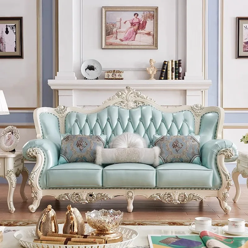 مجموعة أريكة أوروبية لغرفة المعيشة مجموعة فاخرة كاملة