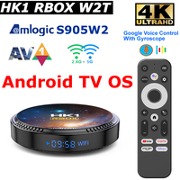 HK1 RBOX W2T Android 11 Smart TV Box Amlogic S905W2 Android TV OS 4GB 64GB Media Player AV1 Voice Control 5G Dual Wifi BT 3D 4K