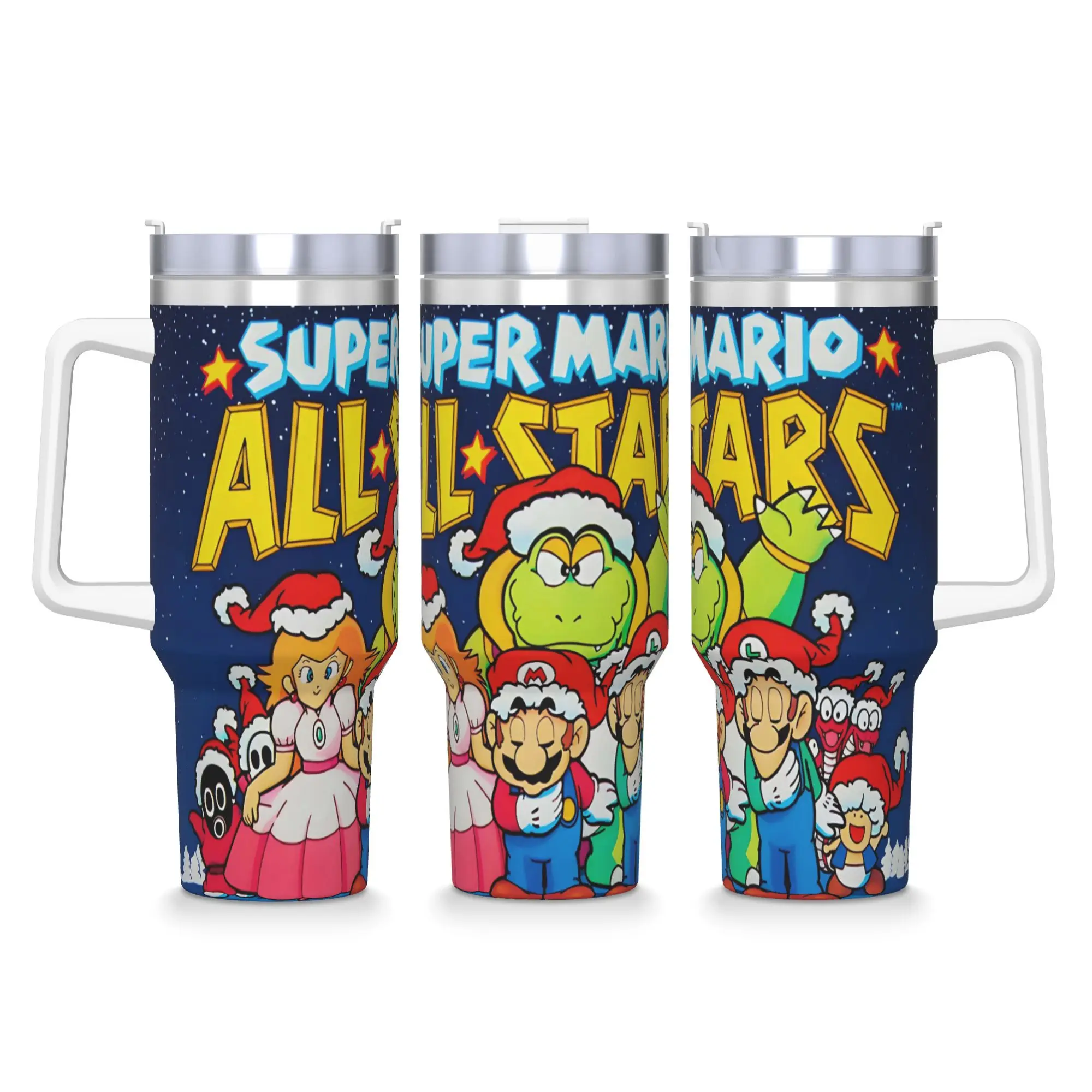 

Стакан из нержавеющей стали, Марио, все звезды, термочашки с Рождеством, изолированные кружки для горячих напитков, чашка для путешествий, бутылка для воды на заказ