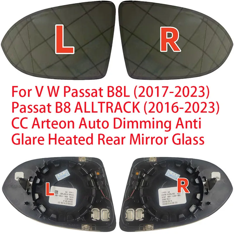 

Для V W Passat B8L 2017-2023 Passat B8 ALLTRACK 2016-2023 CC Arteon с автоматическим затемнением, антибликовое стекло заднего зеркала с подогревом