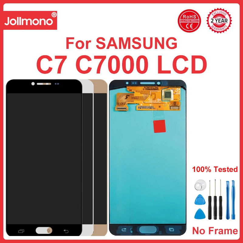 

5.7'' Super AMOLED C7000 Display Screen, for SAMSUNG Galaxy C7 C7000 LCD Display Touch Screen Digitizer Assembly Replacement