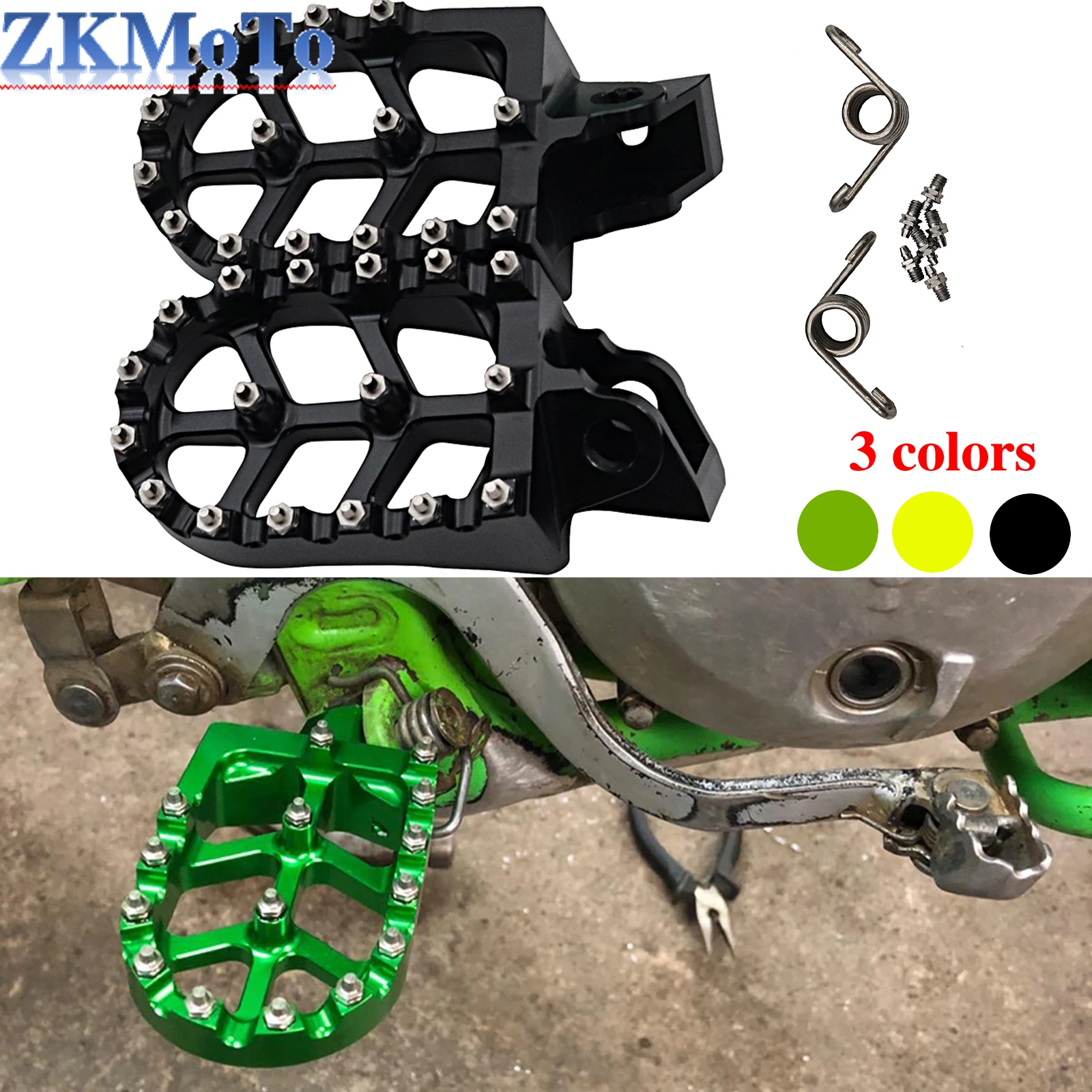 Motorcycle CNC FootRest Footpegs Foot Pegs Pedals For Kawasaki KX65 KX80 KX85 KX100 KX112 SUZUKI RM65 RM100 2000-2022