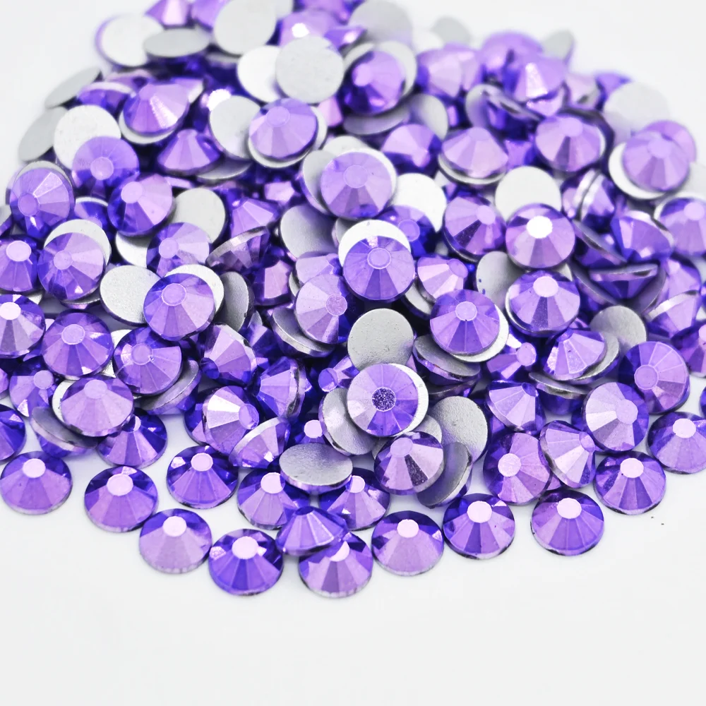 Mine Color SS6-SS30 Super Glitter Glass Flatback Crystal Silver Back Non Hotfix Rhinestones for Make Up Nail Charm страз