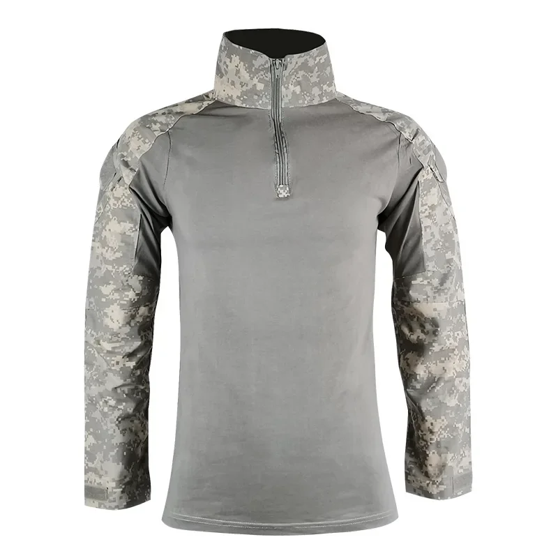 Camiseta Militar do Exército de Manga Longa Masculina, Camisa de Combate, Roupa Tática, Treino Respirável, Roupa de Caça, Camisa de Caminhada