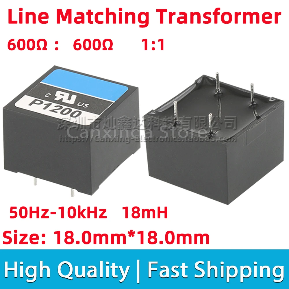 P1200 Digital Signal Audio Line Matching Transformer 600 : 600 Ohm 1:1 Isolation Transformer Isolator 50Hz-10kHz 18mH 4 Pin