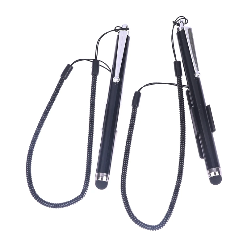 Hot Universal Touch Screen Mobile Phone Stylus Pen Spring Rope Tablet With Stand Holder Pencil Industrial Computer Capacitive Pe