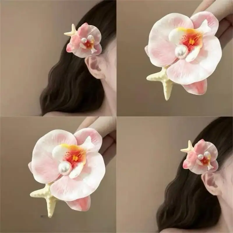 Halaenopsis Seestern-Haarspange Romantische Strand-Urlaubs-Haarspange Niedliches Sommer-Haaraccessoire für Frauen und Mädchen – Detail 10