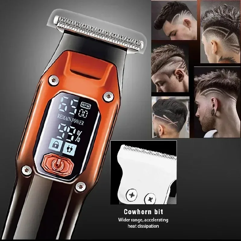 Kemei Professional Electric Beard Hair Clipper Rechargeable Lithium Haircut Machine for Men Clipper Barber Hair Trimmer Clippers