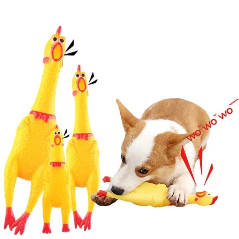 Dog Toys Screaming Chicken Squeeze Squeaky Toys for Dog Interactive Puppy Toys Cleaning Teeth Chew Toys for Dogs Pet Supplies