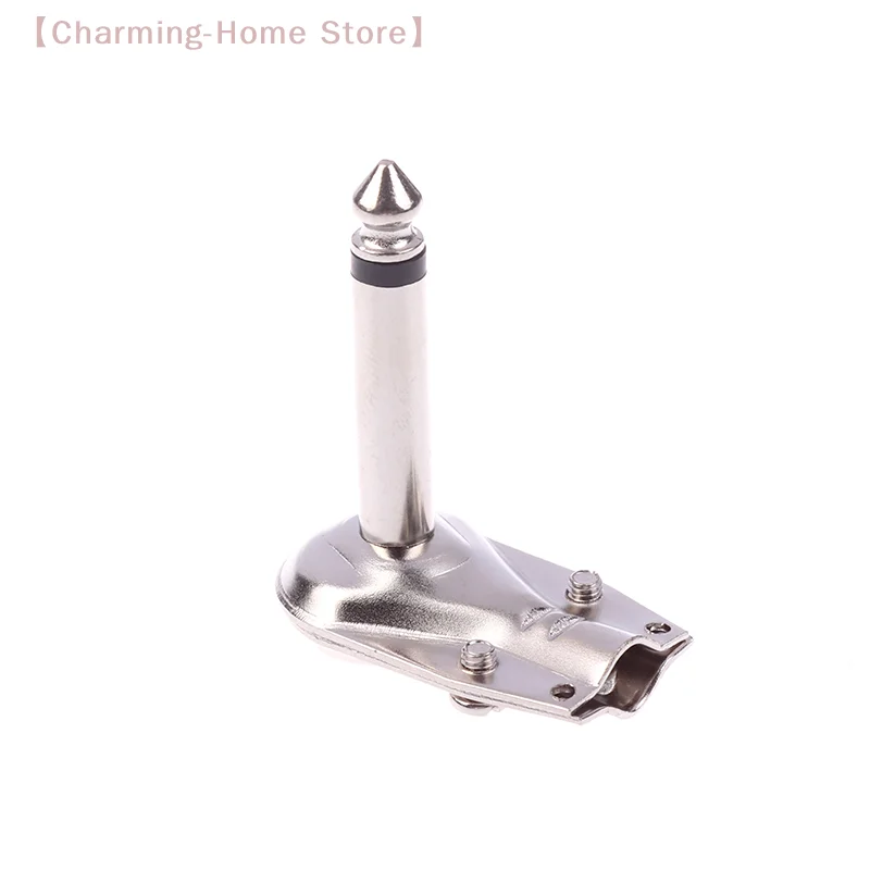 【M】6.35mm Mono Jack Right Angle Plug Flat Male Guitar Effects Pedal Connector Microphone Amplifier Connector