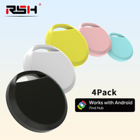 4-Pack Bluetooth GPS Tracker for Android Tag Work With Google Find App Key Parcel Bike Pets Smart Tag for Xiaomi Samsung OnePlus
