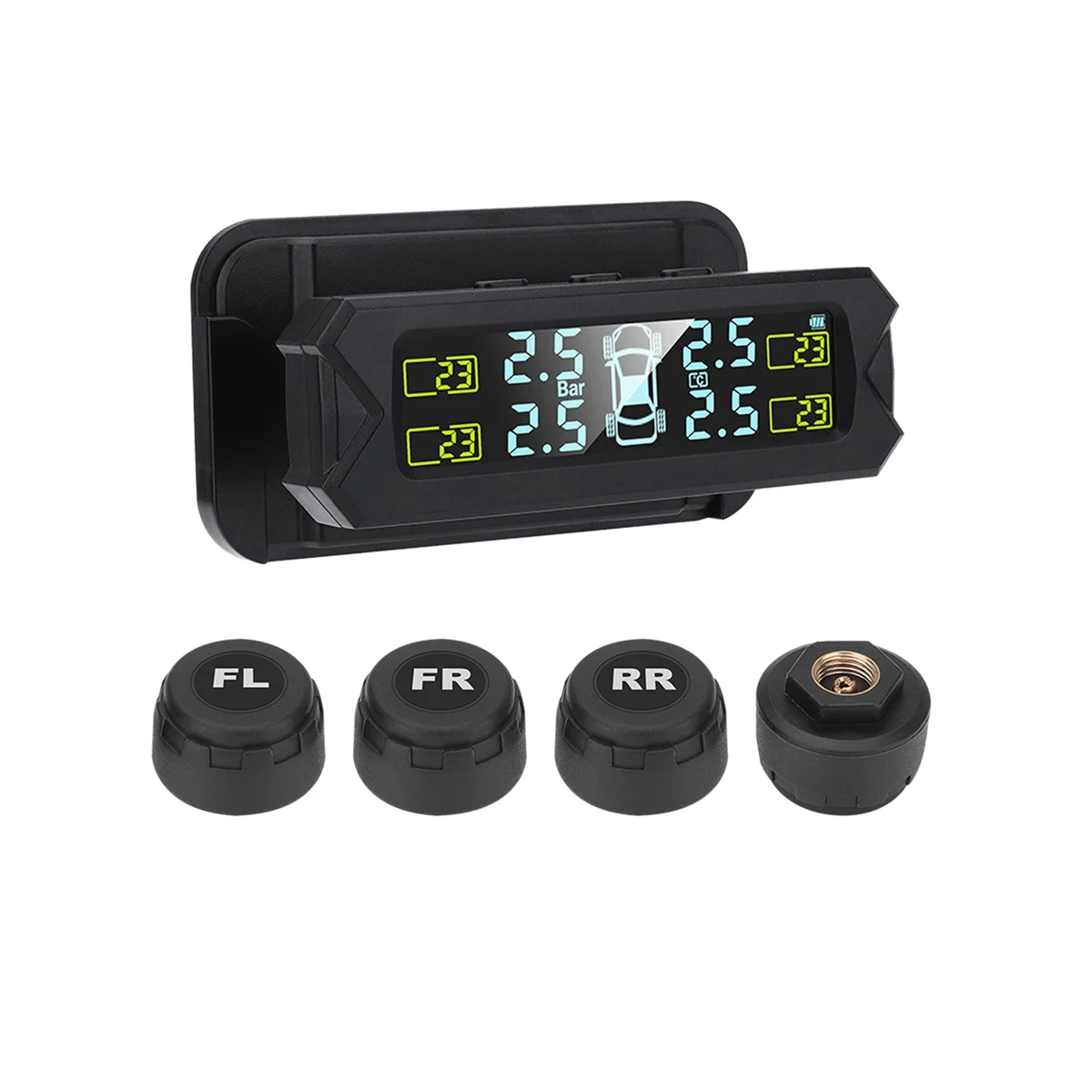 Tire Pressure Monitoring System Tpms on the Windshield Wireless Safety Tire Pressure Monitor with 4 Sensors